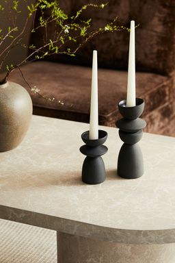 H&M - Black Stoneware Candle Holder