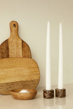H&M - Brown Small Marble Candle Holder