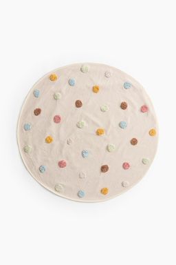 H&M - Beige Tufted-Spot Cotton Rug