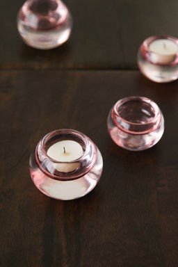 H&M - Pink Glass Tealight Holder