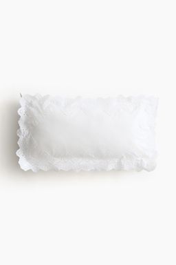 H&M - White Lace-Trimmed Pillowcase