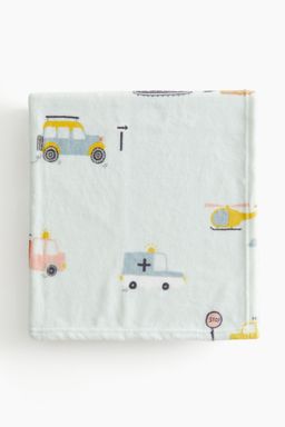 H&M - Green Patterned Fleece Blanket