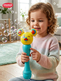 Chanak - Cat Face Bubble Machine with Light & Solution Blue