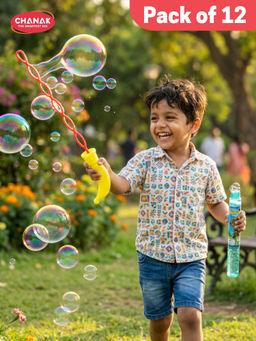 Chanak - Character Bubble Wands for Kids with Bubble Solution (Pack of 12)