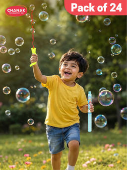 Chanak - Character Bubble Wands for Kids with Bubble Solution (Pack of 24)