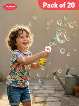 Chanak - Premium Bubble Wands Toy Set with Solution (Pack of 20)