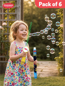 Chanak - Premium Bubble Wands for Kids with Bubble Solution (Pack of 6)