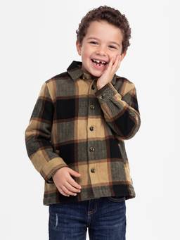 United Colors of Benetton - Boys Brown Checks Pure Cotton Shirt