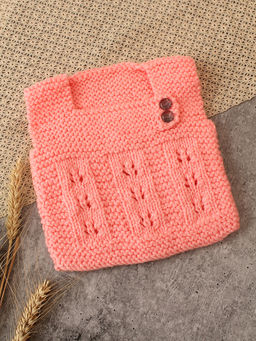 Woonie - Girls Handknitted Baby Sweater - Peach