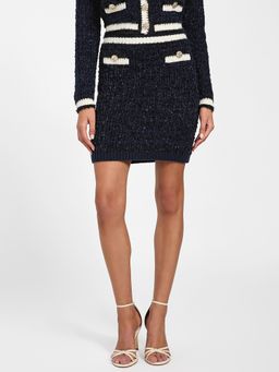 Guess - Women Grey Textured Mini Skirt