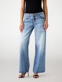 Guess - Women Blue Solid Wide Jeans