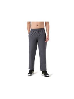 ASICS - Men Grey Polyester Solid-Plain Trackpant