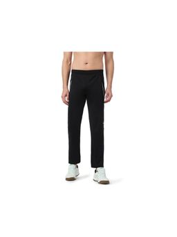 ASICS - Men Black Polyester Solid-Plain Trackpant