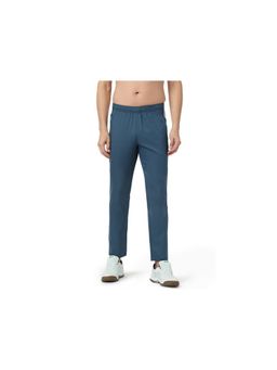 ASICS - Men Blue Polyester Solid-Plain Trackpant