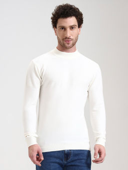 JadeBlue - Mens White Slim Fit Sweater