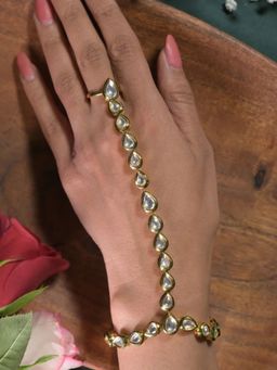 Swan Jewels - Sitaraman Emerald Kundan Sleek Hathphool