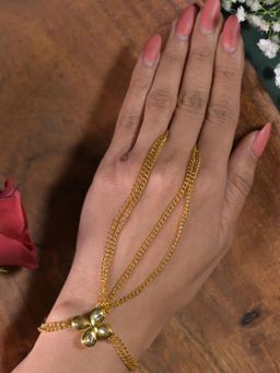 Swan Jewels - Gulshan Sleek Gold Kundan Hathphool