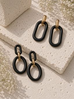 Niska - Midnight Loop Statement Earrings (Pack of 2)