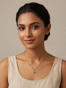 RACHIVA - 18K Gold Plated 3D Rose Flower Charm Satellite Necklace
