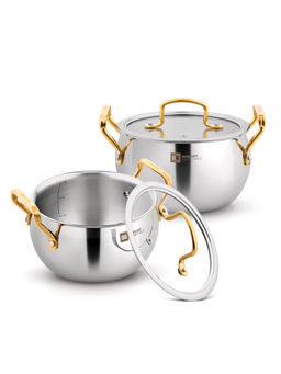Bergner - Be Essentials Rishi Gold 2 Piece Rice Handi Set
