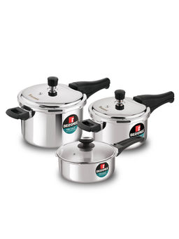 Bergner - Trimax Triply Stainless Steel Outer Lid 3 Piece Cooker Set