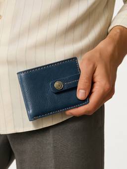 Hidesign - Genuine Leather Baron W2 Midnight Blue Bi Fold Wallet