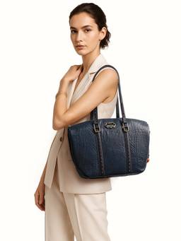 Hidesign - Genuine Leather Normandie 01 Midnight Blue Tote Bag
