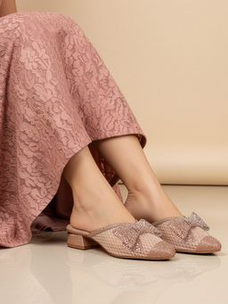 Dollphin - Women Rose Gold Heels Mules