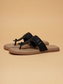 ERIDANI - Women Kamryn Black Thong Flats