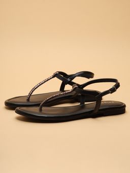ERIDANI - Women Rivera Black Braided Sandals
