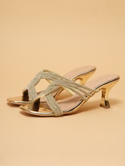 ERIDANI - Women Sahar Gold Embellished Stilletto Heels