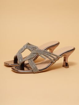 ERIDANI - Women Sahar Gunmetal Embellished Stilletto Heels