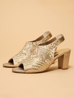ERIDANI - Women Zaisha Gold Embroidered Heels