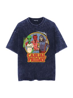 Bonkers Corner - Women Blue Cotton Round Neck T-Shirt