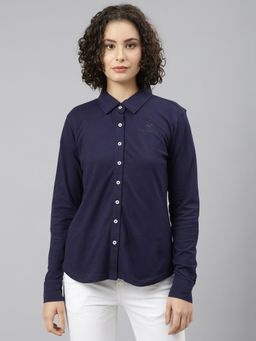 Beverly Hills Polo Club - Navy Blue It's A Solid Knit Shirt