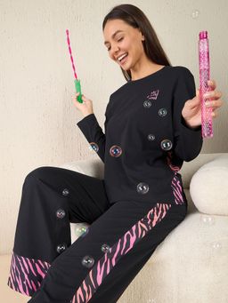 Sweet Dreams - Women Printed T-Shirt and Pyjama