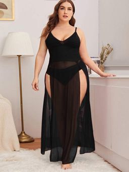 Secrets By ZeroKaata - Sheer Long Nightwear Baby Doll for Women