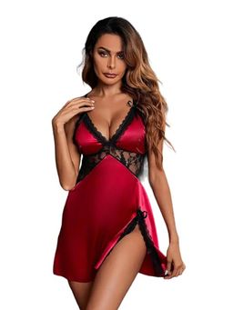 Secrets By ZeroKaata - Sheer Solid Nightwear Baby Doll for Women