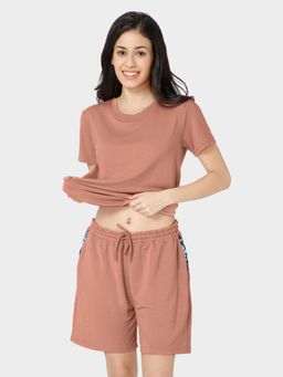 Bummer - Womens Premium Lounge Shorts with Drawstring Waist Peach