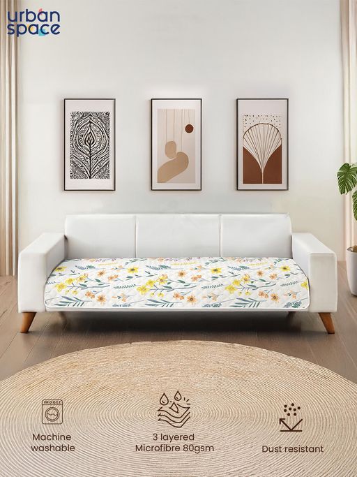 Urban Space Quilted Microfibre Sofa Cover with Tassels - France