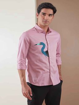 HE SPOKE - Pink Printed Casual Shirt