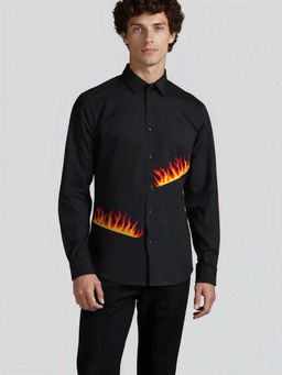 HE SPOKE - Black Printed Full Sleeve Casual Shirt