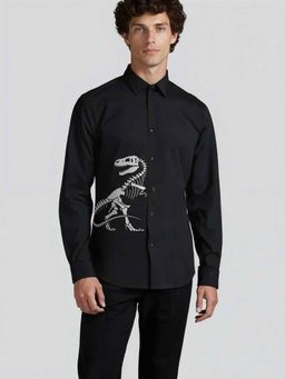 HE SPOKE - Black Printed Casual Shirt