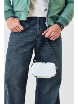 Snitch - White Crossbody Sling Bag with Detachable Strap