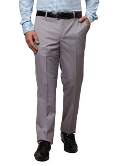 Park Avenue - Regular Fit Solid Grey Trousers