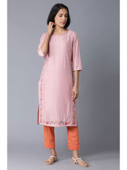 W - Pink Floral Kurta
