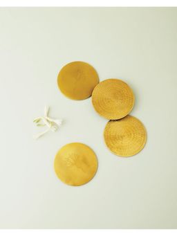 Lovedwell - Gold Floral Coaster (Pack of 4)