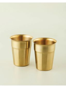 Lovedwell - Gold Floral Glass (Pack of 2)