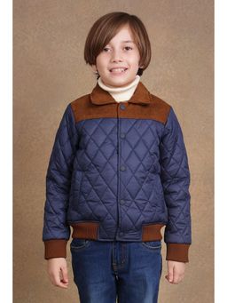 One Friday - Boys Navy Blue Color Block Jacket