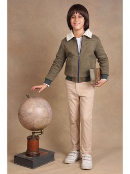 One Friday - Kids Boys Green Solid Jacket